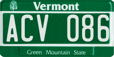 VT license plate ACV086