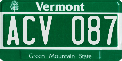 VT license plate ACV087