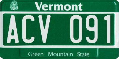 VT license plate ACV091
