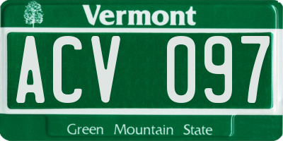 VT license plate ACV097