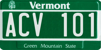 VT license plate ACV101
