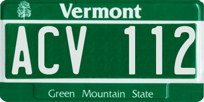 VT license plate ACV112