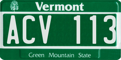VT license plate ACV113