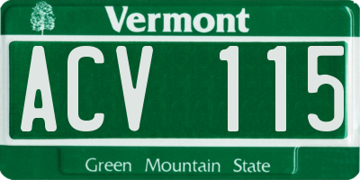 VT license plate ACV115