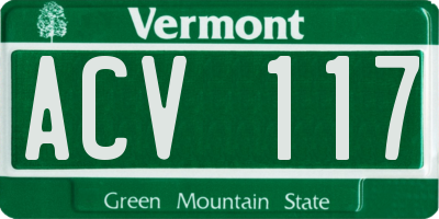 VT license plate ACV117