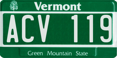VT license plate ACV119