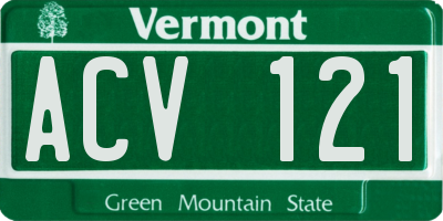 VT license plate ACV121