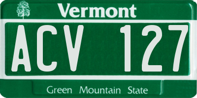 VT license plate ACV127