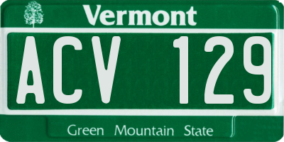 VT license plate ACV129