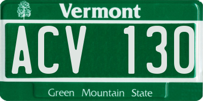 VT license plate ACV130