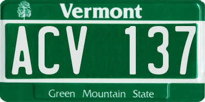 VT license plate ACV137