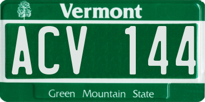 VT license plate ACV144