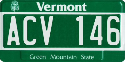 VT license plate ACV146