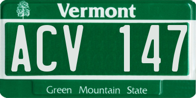 VT license plate ACV147