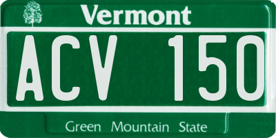 VT license plate ACV150