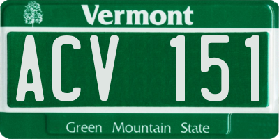 VT license plate ACV151