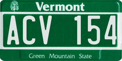 VT license plate ACV154