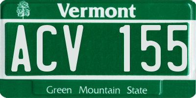 VT license plate ACV155