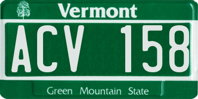 VT license plate ACV158