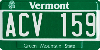 VT license plate ACV159