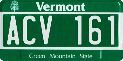 VT license plate ACV161
