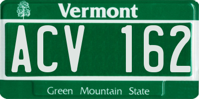 VT license plate ACV162