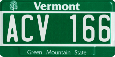 VT license plate ACV166
