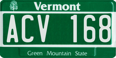 VT license plate ACV168