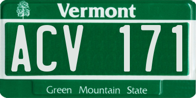 VT license plate ACV171