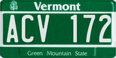 VT license plate ACV172