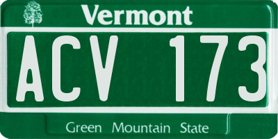 VT license plate ACV173