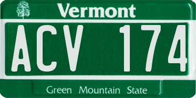 VT license plate ACV174