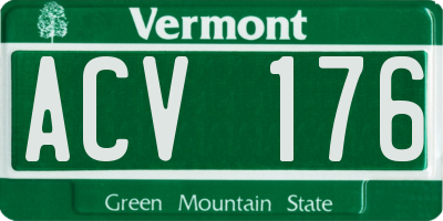 VT license plate ACV176