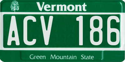 VT license plate ACV186