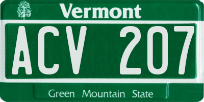 VT license plate ACV207
