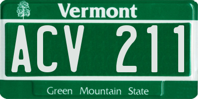 VT license plate ACV211