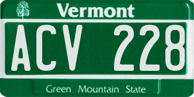 VT license plate ACV228