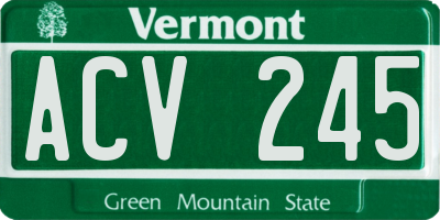 VT license plate ACV245