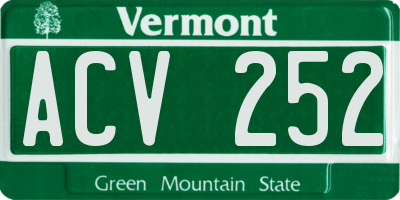 VT license plate ACV252