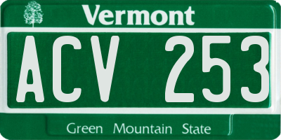 VT license plate ACV253