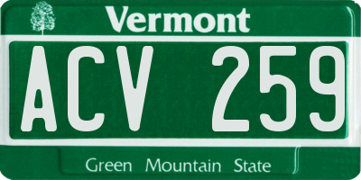 VT license plate ACV259