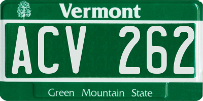 VT license plate ACV262