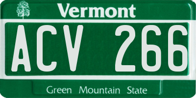 VT license plate ACV266