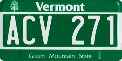 VT license plate ACV271