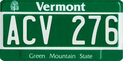 VT license plate ACV276