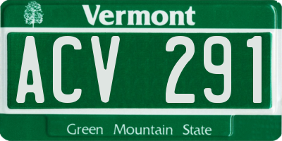 VT license plate ACV291