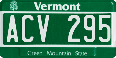 VT license plate ACV295