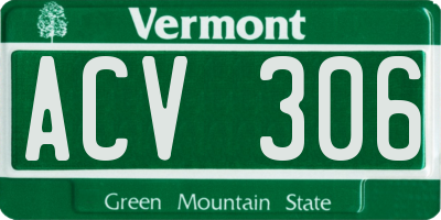 VT license plate ACV306