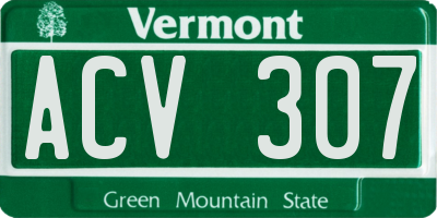 VT license plate ACV307