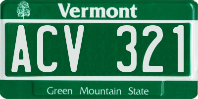 VT license plate ACV321